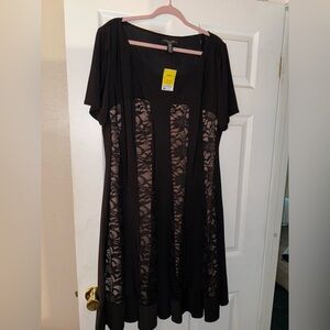 Black and Beige Lace Dress with sparkle